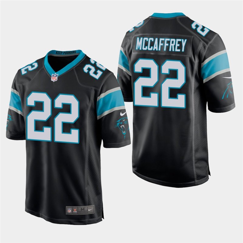 Carolina Panthers #22 Christian McCaffrey Black Stitched Game Jersey