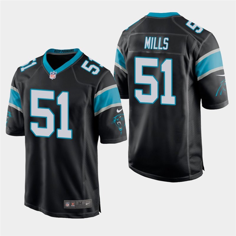 Carolina Panthers #51 Sam Mills Black Stitched Game Jersey