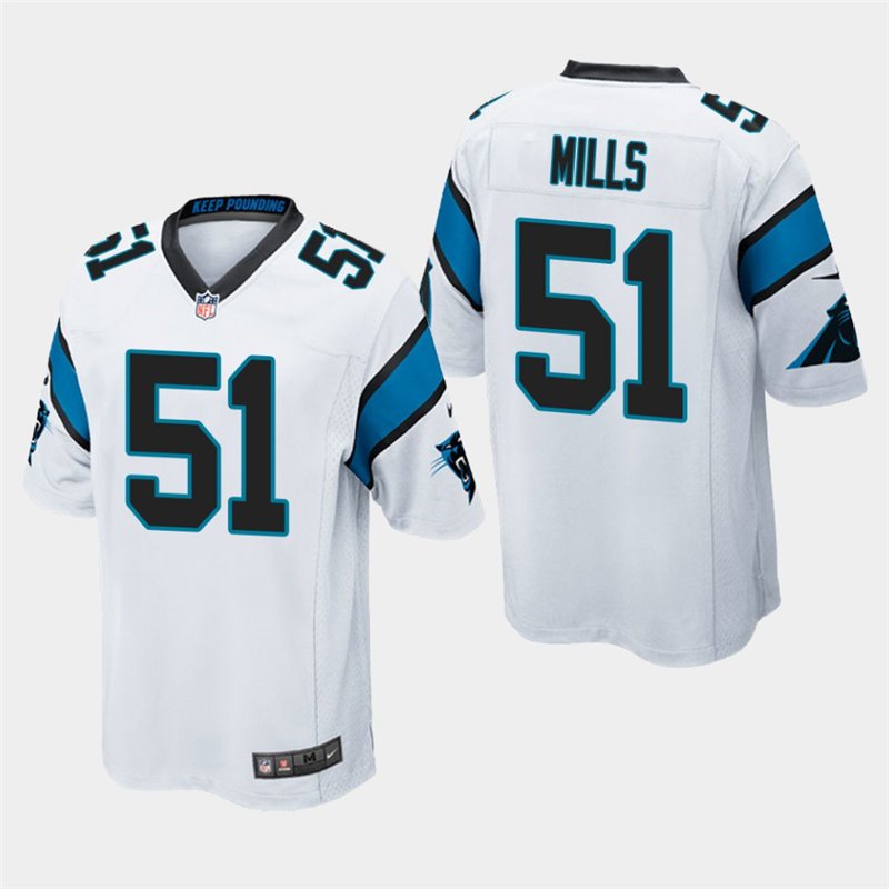 Carolina Panthers #51 Sam Mills White Stitched Game Jersey