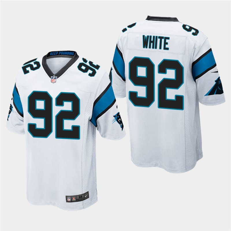 Carolina Panthers #92 Reggie White White Stitched Game Jersey