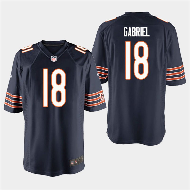 Chicago Bears #18 Taylor Gabriel Navy Stitched Game Jersey