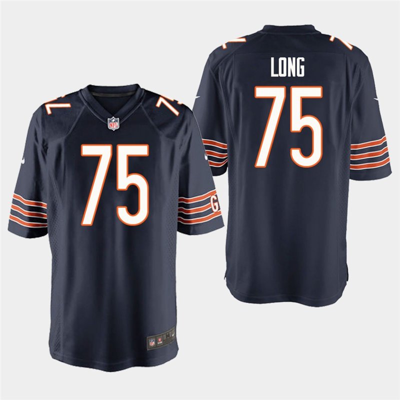 Chicago Bears #75 Kyle Long Navy Stitched Game Jersey
