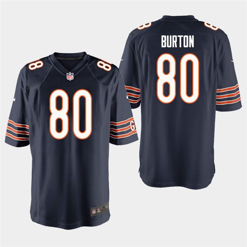 Chicago Bears #80 Trey Burton Navy Stitched Game Jersey