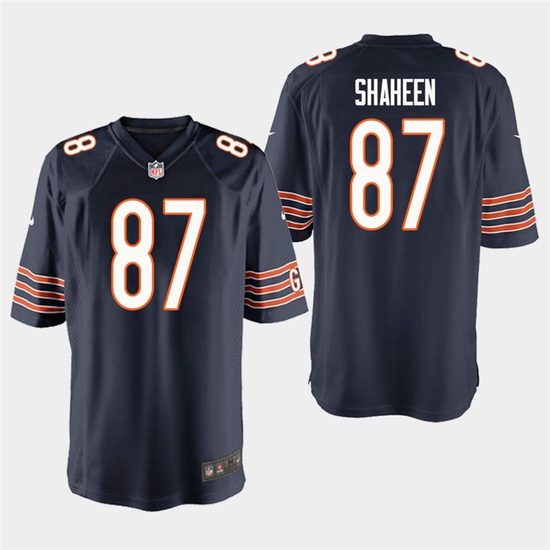 Chicago Bears #87 Adam Shaheen Navy Stitched Game Jersey