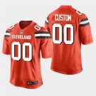 Cleveland Browns #00 Custom Name and Number Orange Stitched Game Jersey