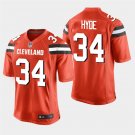 Cleveland Browns #34 Carlos Hyde Orange Stitched Game Jersey
