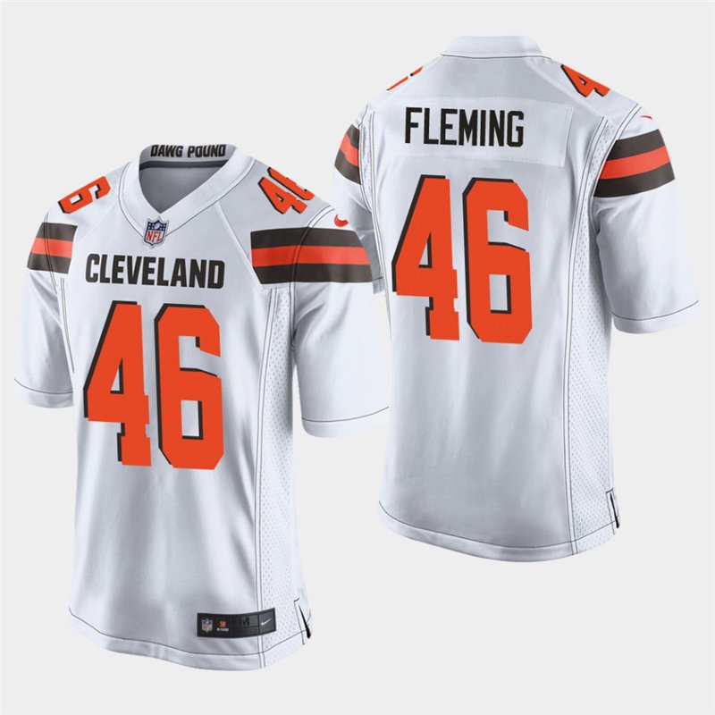 Cleveland Browns #46 Don Fleming White Stitched Game Jersey