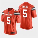 Cleveland Browns #5 Tyrod Taylor Orange Stitched Game Jersey