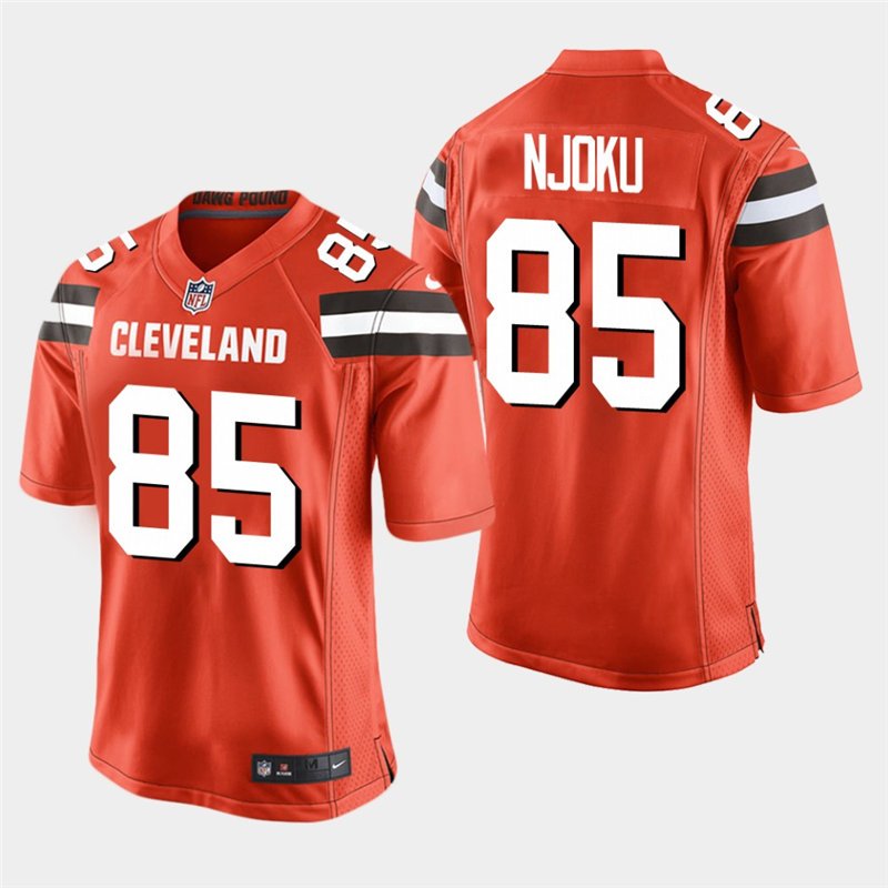 Cleveland Browns #85 David Njoku Orange Stitched Game Jersey