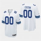 Dallas Cowboys #00 Custom Name and Number White Stitched Game Jersey