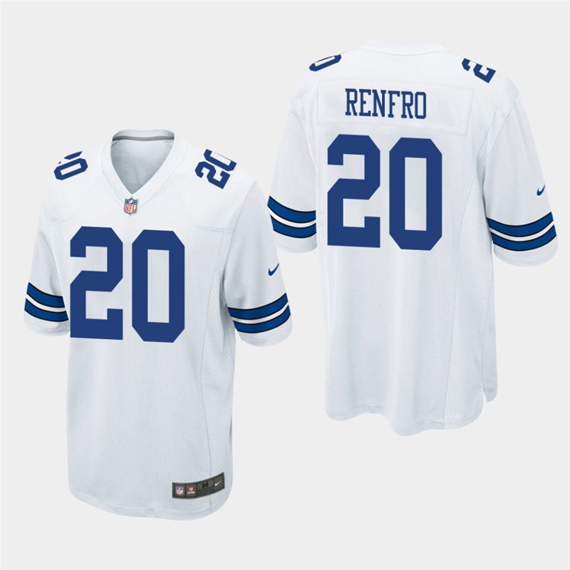 Dallas Cowboys #20 Mel Renfro White Stitched Game Jersey