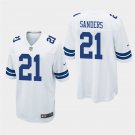 Dallas Cowboys #21 Deion Sanders White Stitched Game Jersey