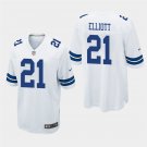 Dallas Cowboys #21 Ezekiel Elliott White Stitched Game Jersey