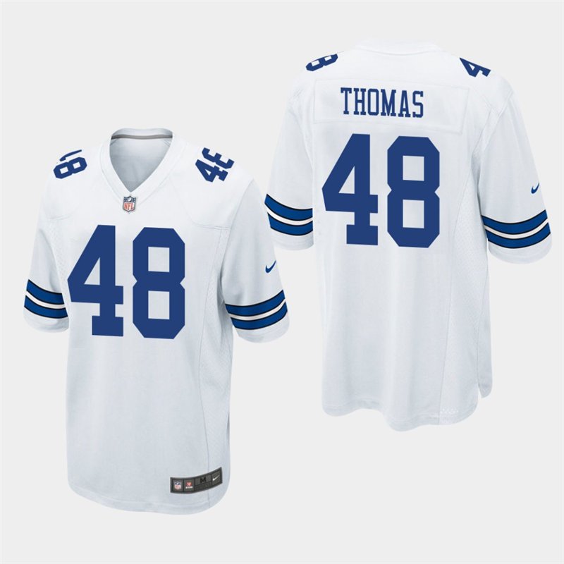 Dallas Cowboys #48 Joe Thomas White Stitched Game Jersey