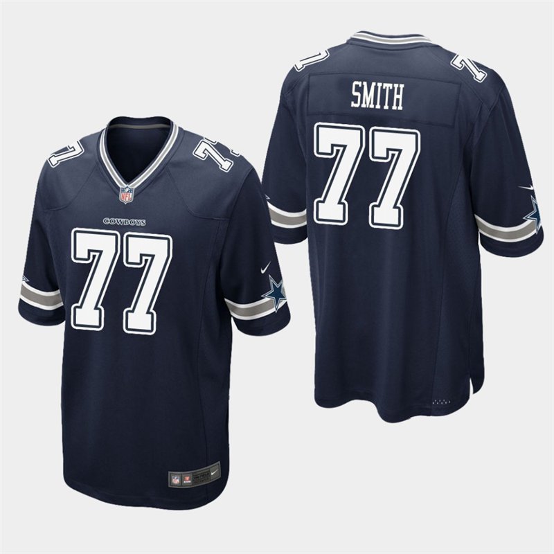 Dallas Cowboys #77 Tyron Smith Navy Stitched Game Jersey