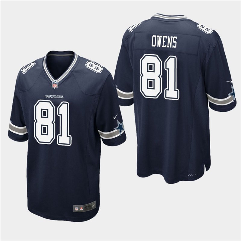 Dallas Cowboys #81 Terrell Owens Navy Stitched Game Jersey