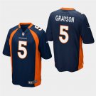 Denver Broncos #5 Garrett Grayson Navy Stitched Game Jersey