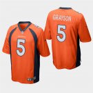 Denver Broncos #5 Garrett Grayson Orange Stitched Game Jersey