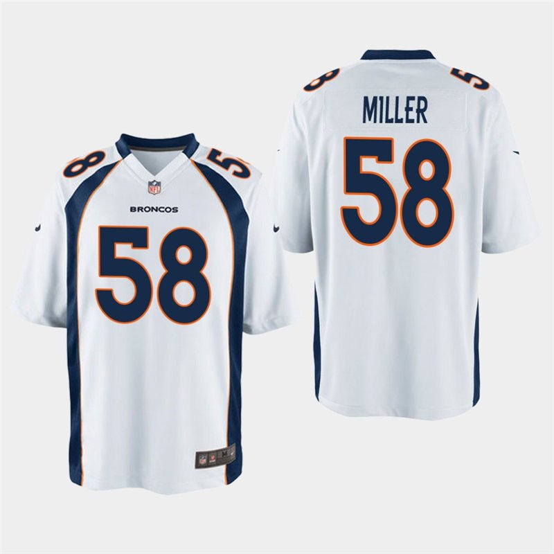 Denver Broncos #58 Von Miller White Stitched Game Jersey