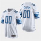 Detroit Lions #00 Custom Name and Number White Stitched Game Jersey