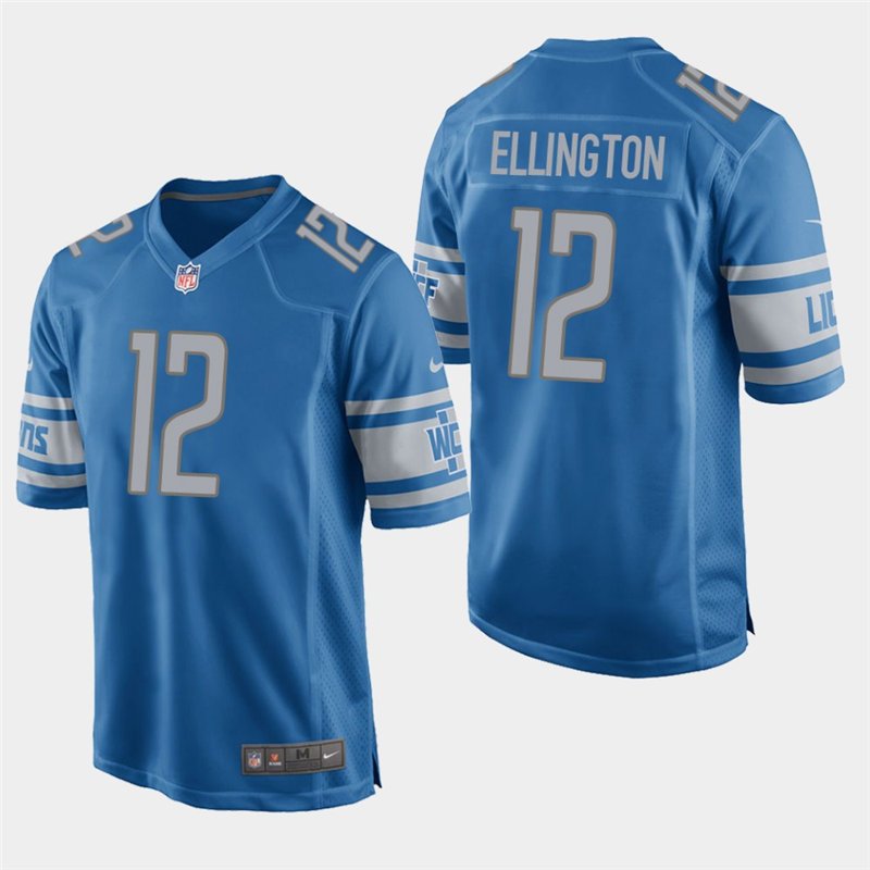 Detroit Lions #12 Bruce Ellington Blue Stitched Game Jersey