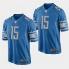 Detroit Lions #15 Golden Tate Blue Stitched Game Jersey