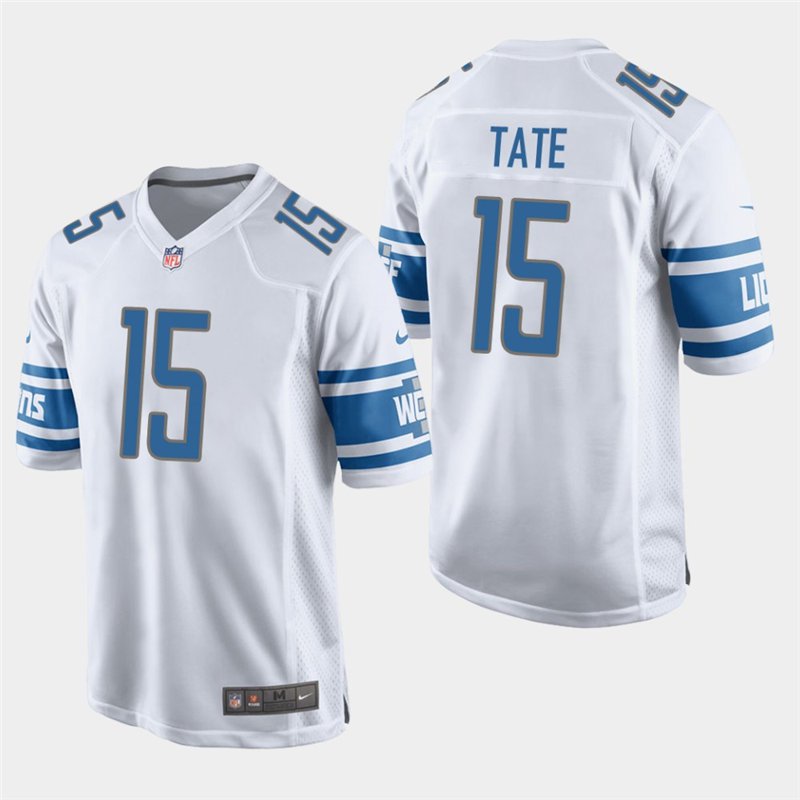Detroit Lions #15 Golden Tate White Stitched Game Jersey