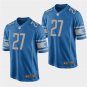 Detroit Lions #27 Glover Quin Blue Stitched Game Jersey