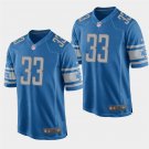 Detroit Lions #33 Kerryon Johnson Blue Stitched Game Jersey