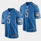 Detroit Lions #5 Matt Prater Blue Stitched Game Jersey