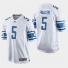 Detroit Lions #5 Matt Prater White Stitched Game Jersey