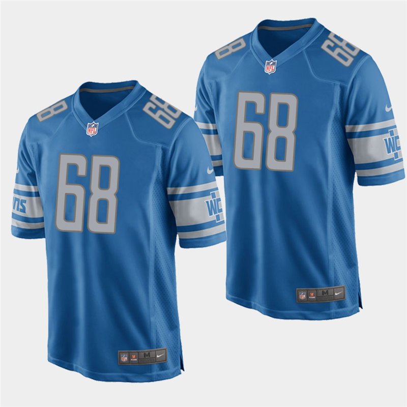 Detroit Lions #68 Taylor Decker Blue Stitched Game Jersey