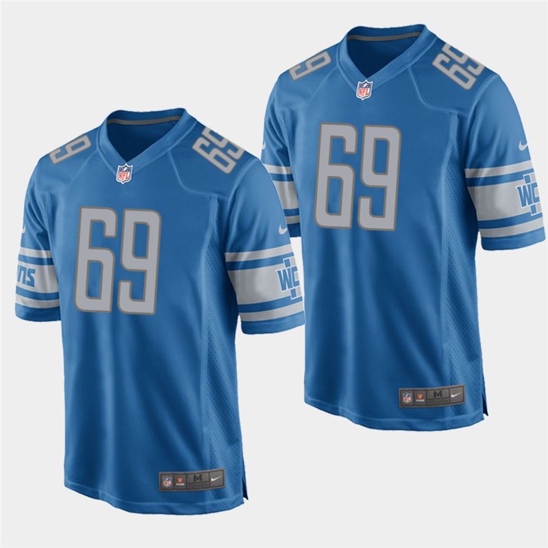 Detroit Lions #69 Anthony Zettel Blue Stitched Game Jersey