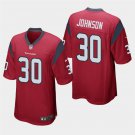 Houston Texans #30 Kevin Johnson Red Stitched Game Jersey