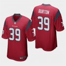Houston Texans #39 Deante Burton Red Stitched Game Jersey
