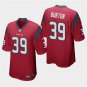 Houston Texans #39 Deante Burton Red Stitched Game Jersey