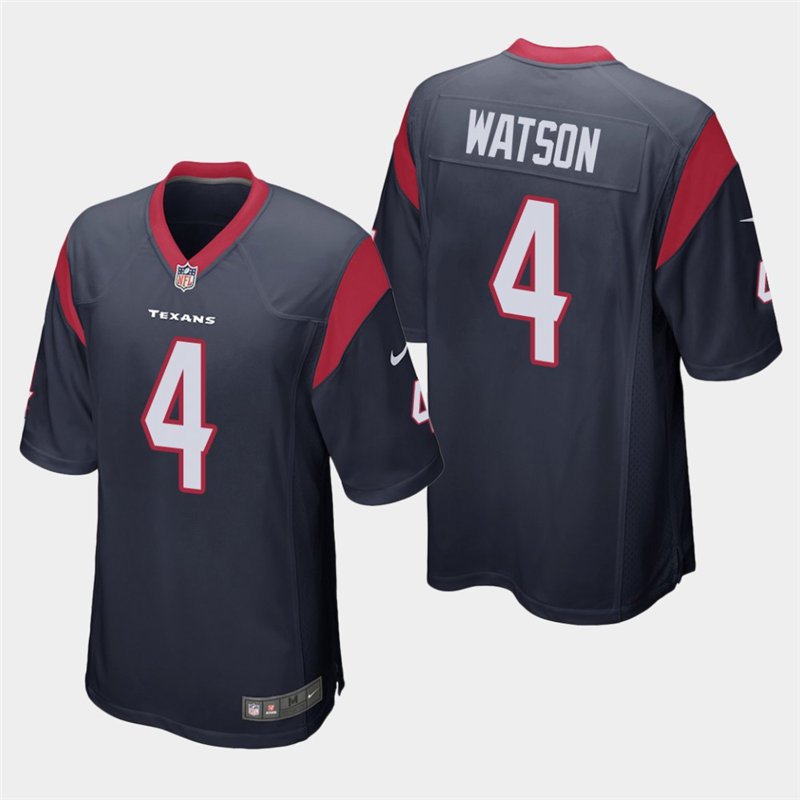 Houston Texans #4 Deshaun Watson Navy Stitched Game Jersey