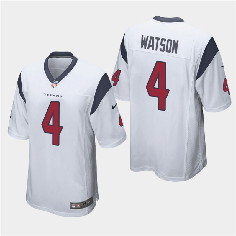 Houston Texans #4 Deshaun Watson White Stitched Game Jersey