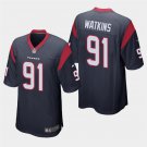 Houston Texans #91 Carlos Watkins Navy Stitched Game Jersey