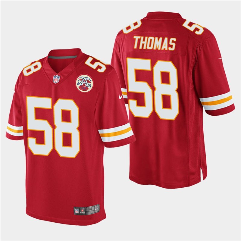 Kansas City Chiefs #58 Derrick Thomas Red Stitched Game Jersey