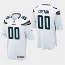 Los Angeles Chargers #00 Custom Name and Number White Stitched Game Jersey