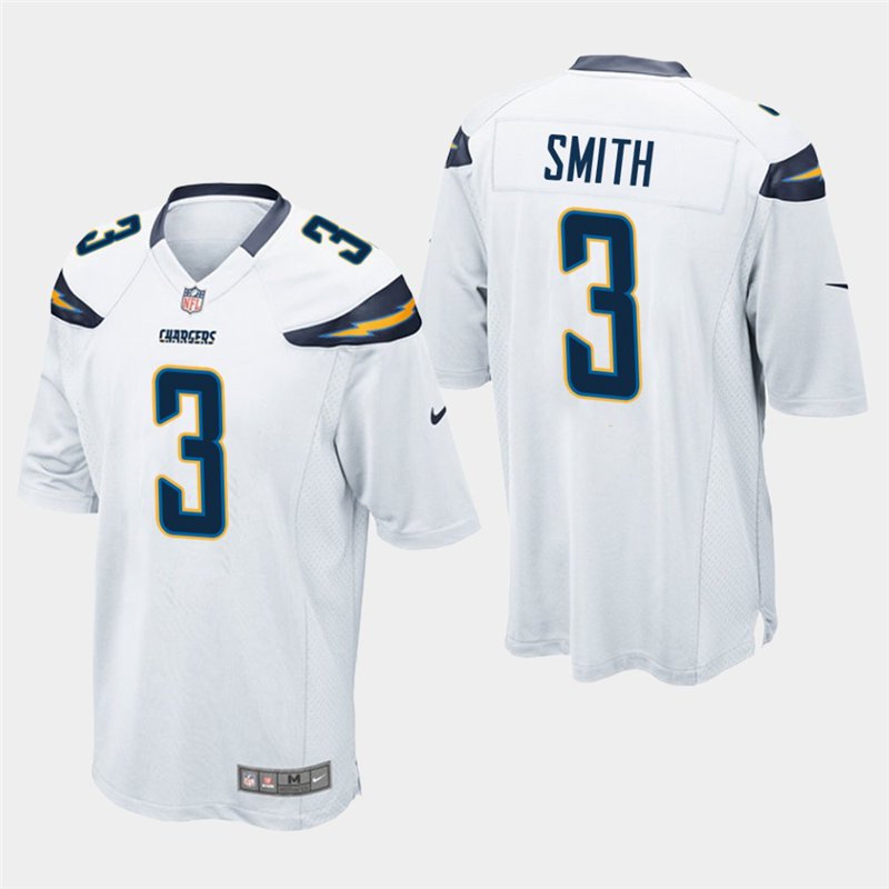 Los Angeles Chargers #3 Geno Smith White Stitched Game Jersey