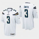 Los Angeles Chargers #3 Geno Smith White Stitched Game Jersey