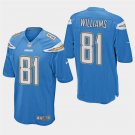 Los Angeles Chargers #81 Mike Williams Powder Blue Stitched Game Jersey