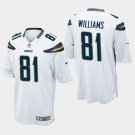 Los Angeles Chargers #81 Mike Williams White Stitched Game Jersey