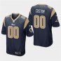 Los Angeles Rams #00 Custom Name and Number Navy Stitched Game Jersey