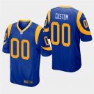 Los Angeles Rams #00 Custom Name and Number Royal Stitched Game Jersey