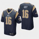 Los Angeles Rams #16 Jared Goff Navy Stitched Game Jersey