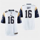 Los Angeles Rams #16 Jared Goff White Stitched Game Jersey