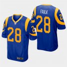 Los Angeles Rams #28 Marshall Faulk Royal Stitched Game Jersey